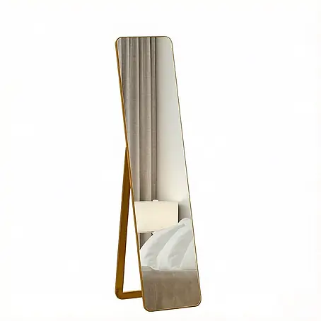SONNENH Standspiegel, Holz und MDF und Glas, 37 x 43 cm, Walnuss