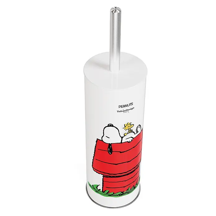Tohaa Design WC-Bürste Peanuts Snoopy - Peanuts -  - Weißer Toilettenbürstenhalter mit Snoopy-Design und silbernem Metallgriff.