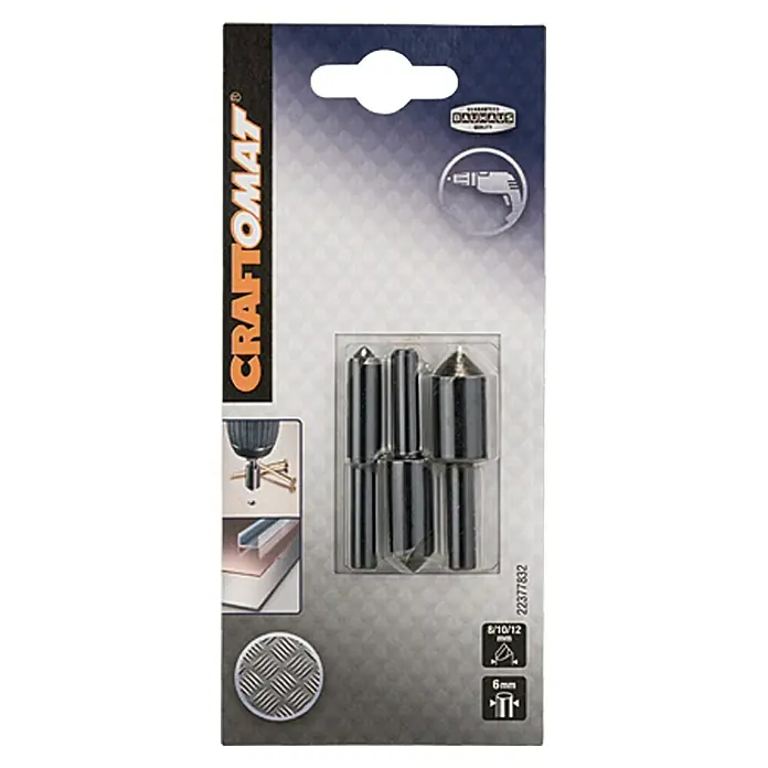 Craftomat Set de avellanadores cónicos - 3 pzs. - Juego de avellanadores Craftomat en un paquete. El juego incluye tres avellanadores de diferentes tamaños. Ideal para avellanar.