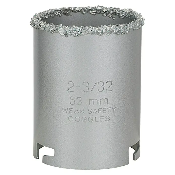 Craftomat Lochsäge - Durchmesser Bohrer: 53 mm - Diamantbohrkrone mit den Maßen 2-3/32 und 53 mm, ideal zum Bohren von Löchern in harte Materialien. Tragen Sie eine Schutzbrille!