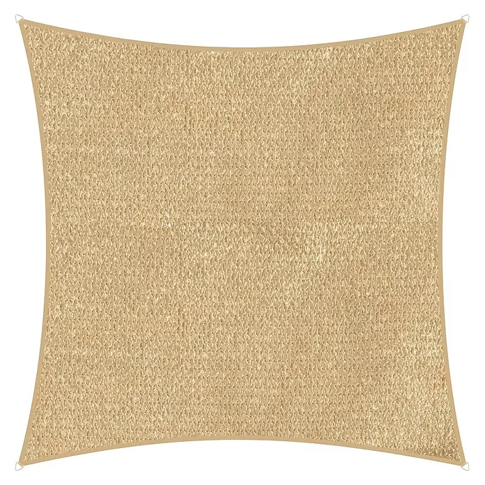 Schneider Sonnensegel Teneriffa - L x B: 360 x 360 cm, Natur, Quadratisch - Beigefarbenes, rechteckiges Sonnensegel aus strukturiertem Stoff, mit verstärkten, geschwungenen Kanten und Befestigungsschlaufen an den Ecken.