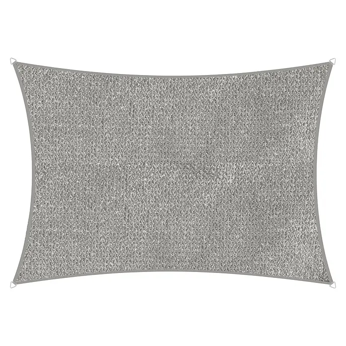 Schneider Sonnensegel Teneriffa - L x B: 500 x 360 cm, Silbergrau - Graues, strukturiertes Sonnensegel mit verstärkten Kanten und Eckringen.