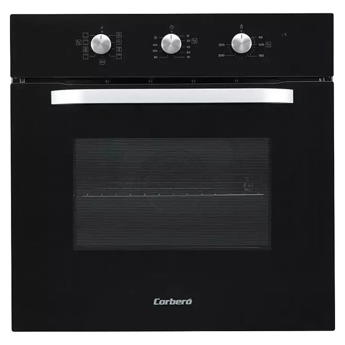Corberó Horno empotrado CCHM706N - Volumen horno: 65 l - Horno empotrado negro con tirador plateado y marca Corberó.