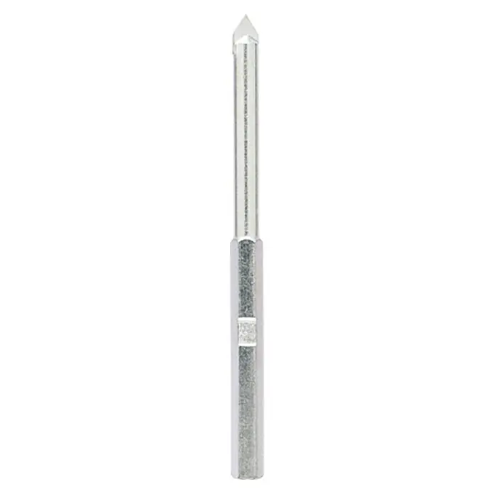 Craftomat Zentrierbohrer - Durchmesser Bohrer: 33 mm, Länge: 103 mm - Glasbohrer mit einer dreieckigen Wolframcarbidspitze und einem Schaft mit zylindrischem Querschnitt, ideal zum Bohren von Glas.