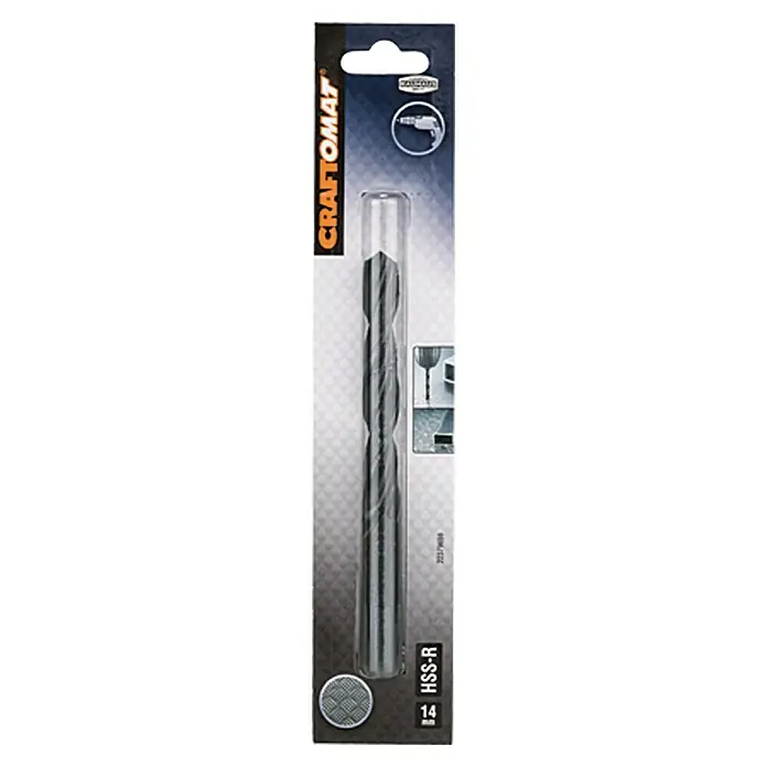 Craftomat Metallbohrer - HSS-R, Durchmesser Bohrer: 14 mm - HSS-R Spiralbohrer im Blisterpack von Craftomat. Der Bohrer ist für Metall geeignet und hat einen Durchmesser von 14 mm.
