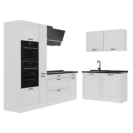 Eckküche R-Line 230 cm Weiß Landhaus Art.-Nr. 68190