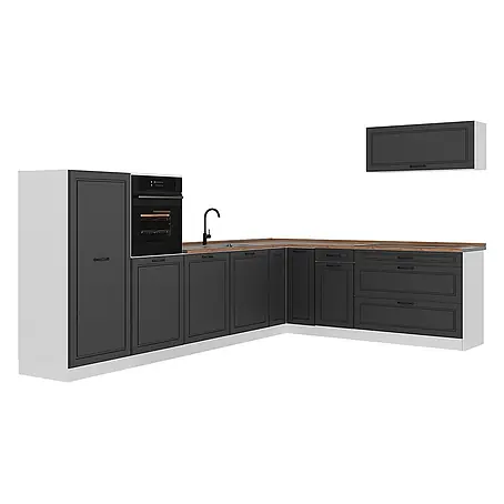 Eckküche R-Line 327 cm Anthrazit Landhaus Art.-Nr. 68249