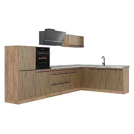 Eckküche R-Line 347 cm Artisan-Eiche Art.-Nr. 67603