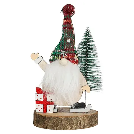 Gnomo de navidad sobre madera