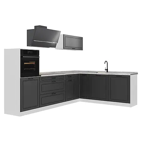 Eckküche R-Line 287 cm Anthrazit Landhaus Art.-Nr. 68212