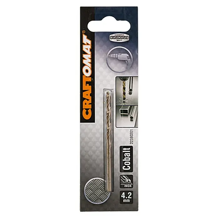 Craftomat Metallbohrer - HSS-Co, Durchmesser Bohrer: 4,2 mm - Craftomat Cobalt Bohrer 4.2 mm, geeignet für Edelstahl, mit robuster Verpackung für sicheren Transport und Lagerung.