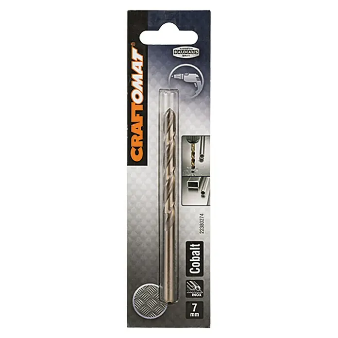Craftomat Metallbohrer - HSS-Co, Durchmesser Bohrer: 7 mm - Craftomat Cobalt Metallbohrer, 7 mm, ideal für präzise Bohrarbeiten in Metall. Robust und langlebig für professionelle Ergebnisse.