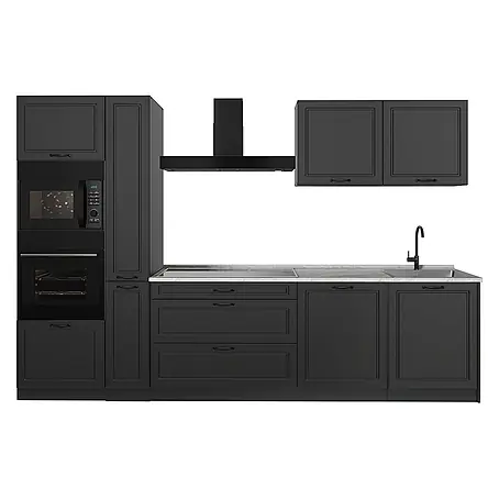 Küchenzeile R-Line 310 cm Anthrazit Landhaus Art.-Nr. 67936