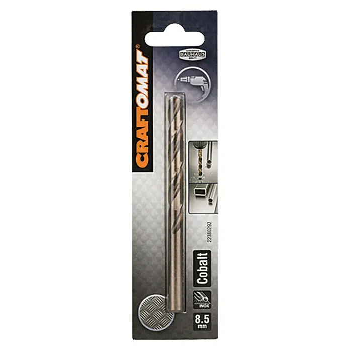 Craftomat Metallbohrer - HSS-Co, Durchmesser Bohrer: 8,5 mm - Eine Craftomat Cobalt Bohrerpackung mit einem 8,5 mm Bohrer, ideal für präzise Bohrarbeiten.