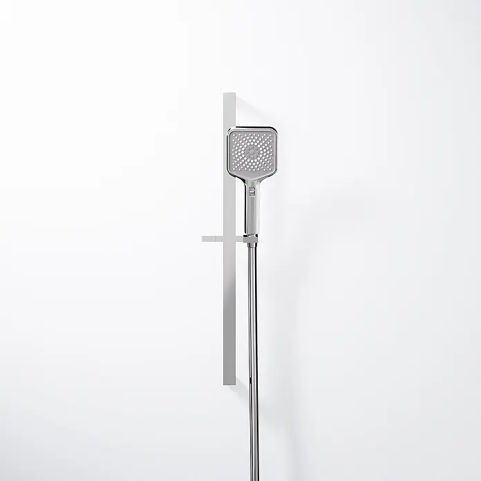 Steinberg Serie 342 Brausegarnitur, 700mm, Handbrause dreifach verstellbar, -  - Quadratische Chrom-Handbrause und Gleitstange.