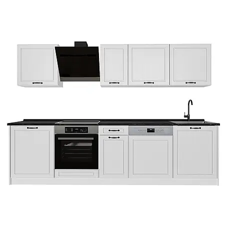 Küchenzeile R-Line 280 cm Weiß Landhaus Art.-Nr. 67926