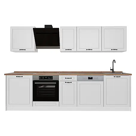 Küchenzeile R-Line 280 cm Weiß Landhaus Art.-Nr. 67927