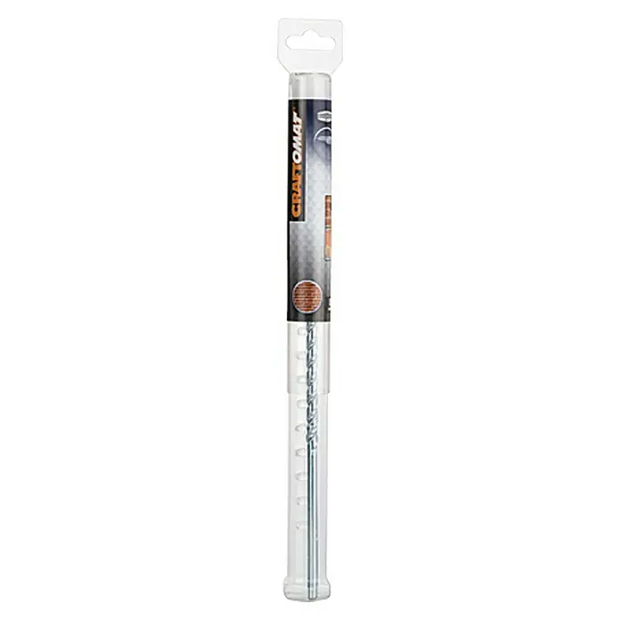 Craftomat Broca para hormigón y mampostería - 1 ud., Diámetro de la broca: 8 mm, Largo: 300 mm - Broca Craftomat en un envase de plástico transparente con colgador. Ideal para trabajos de perforación precisos.