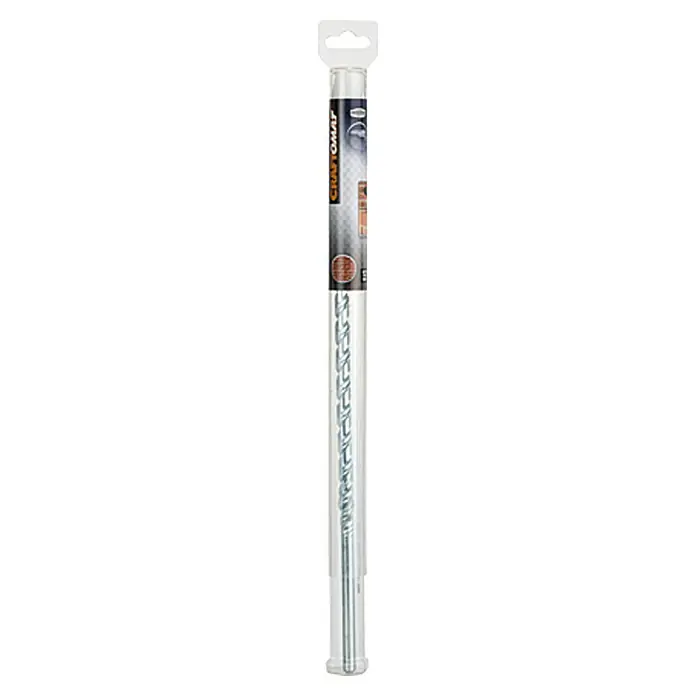 Craftomat Broca para hormigón y mampostería - 1 ud., Diámetro de la broca: 12 mm, Largo: 400 mm - Imagen de un juego de brocas CRAFTSOMAT en embalaje transparente, ideal para proyectos de bricolaje y profesionales.