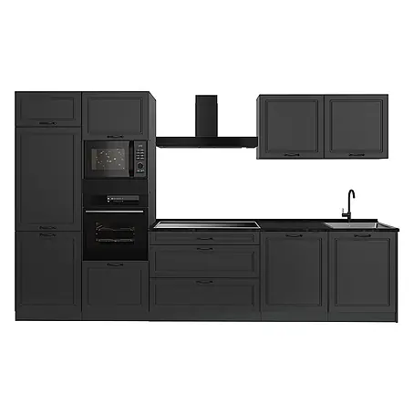Küchenzeile R-Line 340 cm Anthrazit Landhaus Art.-Nr. 68045