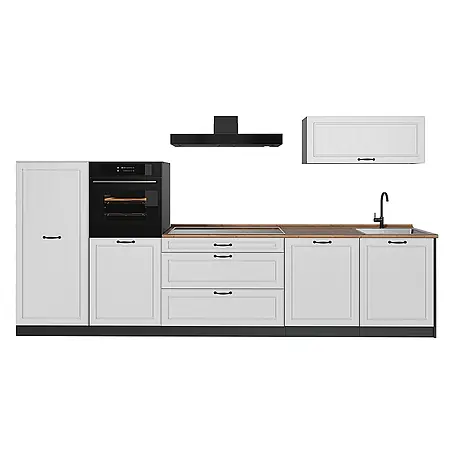 Küchenzeile R-Line 340 cm Weiß Landhaus Art.-Nr. 68011