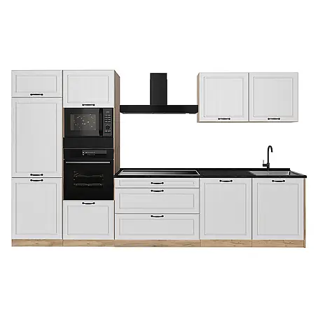 Küchenzeile R-Line 340 cm Weiß Landhaus Art.-Nr. 68058