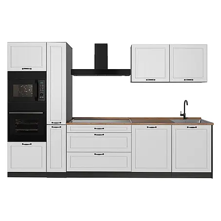 Küchenzeile R-Line 310 cm Weiß Landhaus Art.-Nr. 67939
