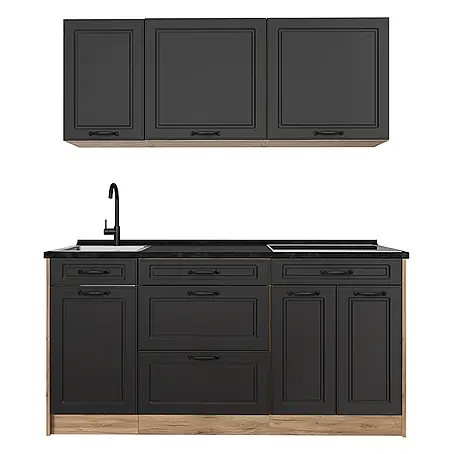 Singleküche R-Line 160 cm Anthrazit Landhaus Art.-Nr. 67730