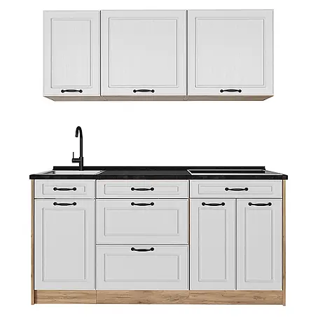Singleküche R-Line 160 cm Weiß Landhaus Art.-Nr. 67737