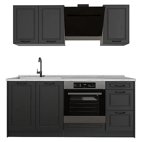 Singleküche R-Line 180 cm Anthrazit Landhaus Art.-Nr. 67756