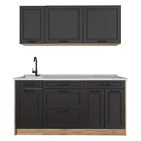 Singleküche R-Line 160 cm Anthrazit Landhaus Art.-Nr. 67732