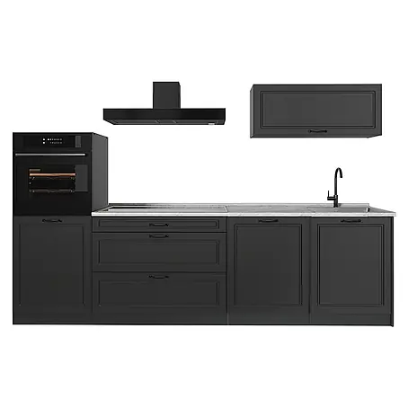 Küchenzeile R-Line 280 cm Anthrazit Landhaus Art.-Nr. 67973
