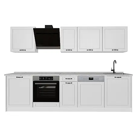 Küchenzeile R-Line 280 cm Weiß Landhaus Art.-Nr. 67928