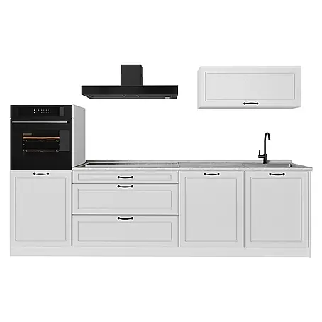 Küchenzeile R-Line 280 cm Weiß Landhaus Art.-Nr. 68000
