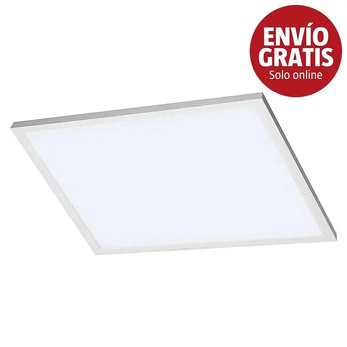 Lavida Panel LED IP44 - 45 W, L x An x Al: 60 x 60 x 6 cm, Blanco, Multicolor - Panel de luz LED rectangular con difusor blanco y marco plateado.