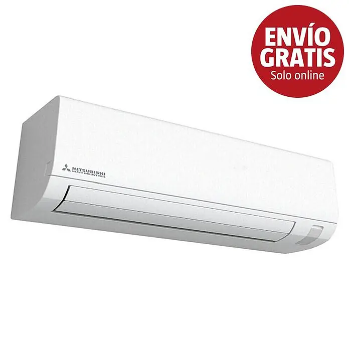 Mitsubishi Aire acondicionado Inverter Global - 3.500 W, 3.800 W, 30 m², Blanco - Unidad interior de aire acondicionado de pared Mitsubishi Heavy Industries blanca.