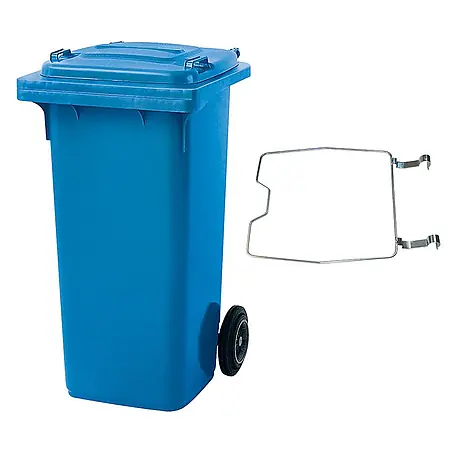 BRB Mülltonne MGB 120 Liter, mit Klemmring für Müllsäcke (blau)