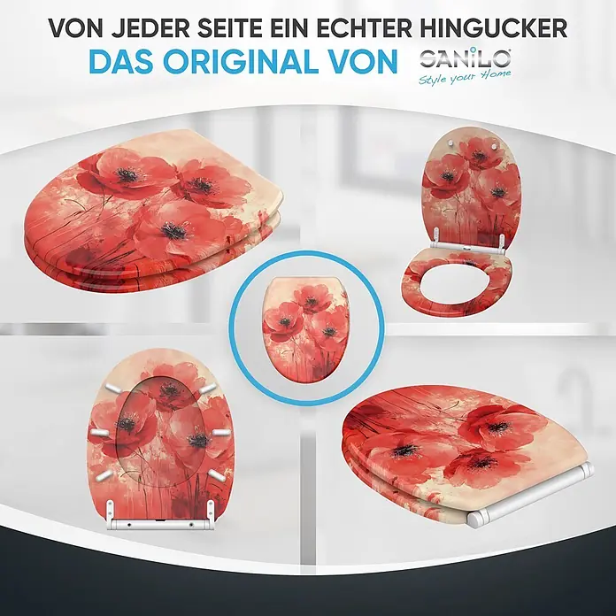 WC-Sitz mit Absenkautomatik & Top Fix Poppy - 
