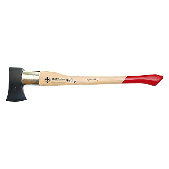 Bison Profiline Spaltaxt - Länge: 830 mm, 2.500 g - Axt der Marke Bison ProLine, mit schwarzem Kopf, hellem Holzgriff und rotem Ende für den sicheren Halt.