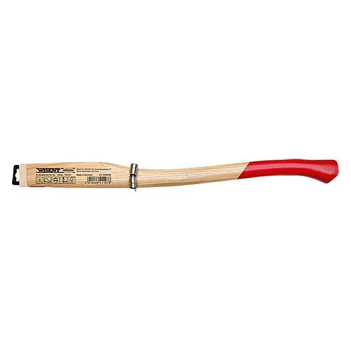Wisent Holzstiel - Passend für: Wisent Holzaxt 700 g - Axtstiel aus Holz mit rotem Griff und Metallmanschette der Marke Wisent, ideal für sicheres und effizientes Hacken.