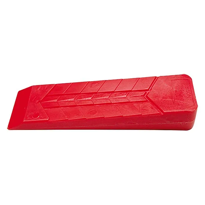 Bison Fällkeil - Kunststoff - Roter Bison Holzspaltkeil aus Kunststoff mit strukturiertem Design für effizientes und sicheres Holzspalten.