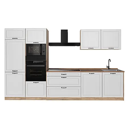 Küchenzeile R-Line 340 cm Weiß Landhaus Art.-Nr. 68059