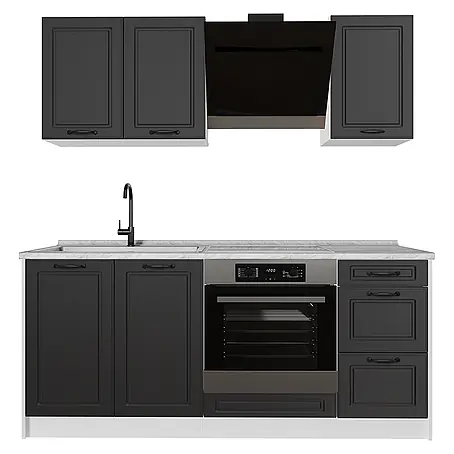 Singleküche R-Line 180 cm Anthrazit Landhaus Art.-Nr. 67816