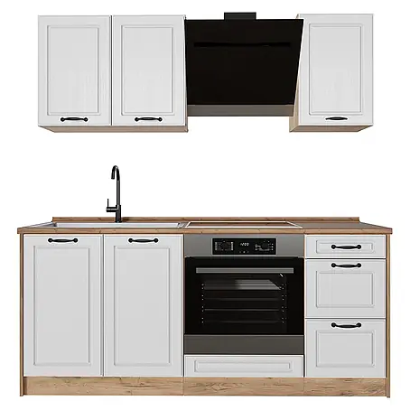 Singleküche R-Line 180 cm Weiß Landhaus Art.-Nr. 67807
