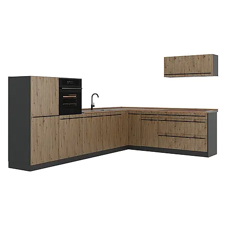 Eckküche R-Line 327 cm Artisan-Eiche Art.-Nr. 67546