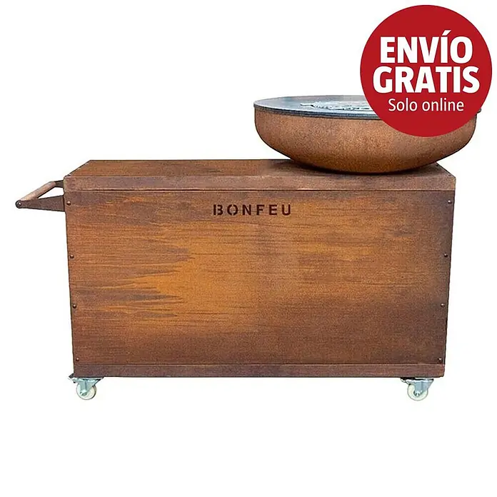 Bonfeu Brasero barbacoa Bonbiza Island - Ø x Al: 82 x 110 cm, Acero, Marrón óxido - Imagen de campaña