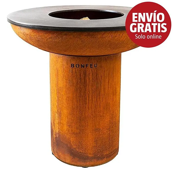 Bonfeu Brasero barbacoa Bonbiza - Ø x Al: 98 x 102 cm, Acero, Marrón óxido - Imagen de campaña