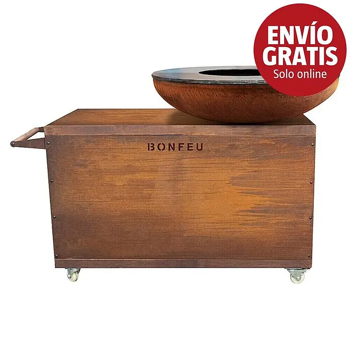 Bonfeu Brasero barbacoa Bonbiza Island - Ø x Al: 102 x 110 cm, Acero, Marrón óxido - Imagen de campaña