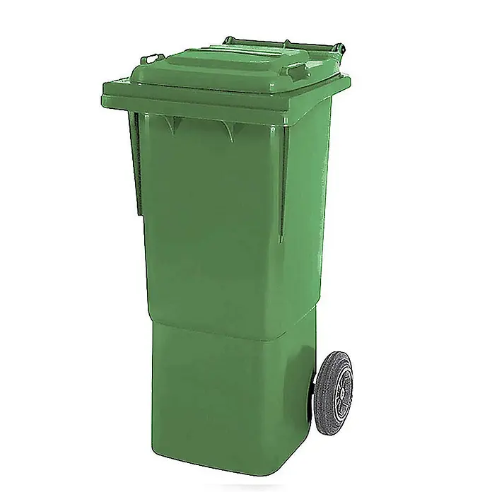 BRB Mülltonne 60 Liter, BxTxH 445x520x930 mm, hohe Ausführung - grün - Grüner Kunststoff-Müllbehälter mit Rädern und Deckel.