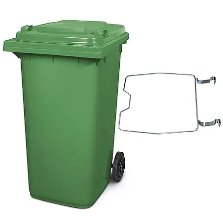 BRB Mülltonne MGB 240 Liter, mit Klemmring für Müllsäcke (grün)